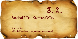 Bodnár Kurszán névjegykártya